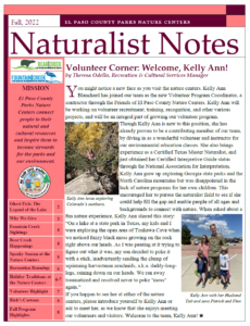 The cover of the Fall 2022 Naturalist Notes Newsletter