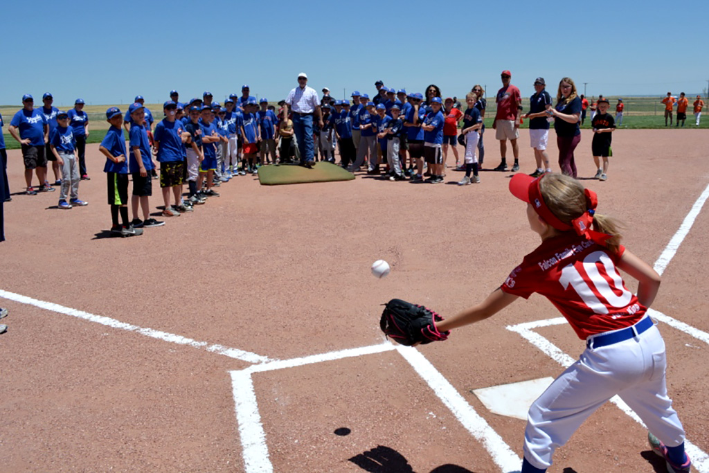 Falcon Regional Park opening day, first pitch.